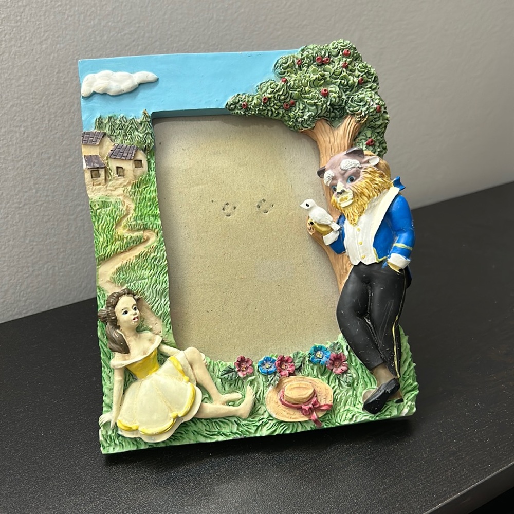 Vintage Beauty and the Beast picture frame for pictures 4.5 x 3 inches